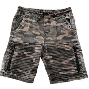 RING‎ Of Fire Camo Pants Boys 12 Green Camo Print Cargo Short Pants w/Dra…